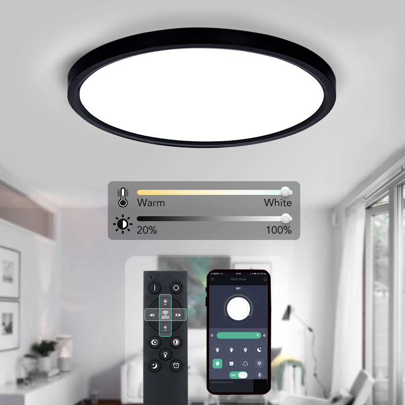 Ultra Thin Intelligent Home Lighting 48W 500mm APP Remote Control Switch Controlled Smart Led Ceiling Lights for Indoor Lighting