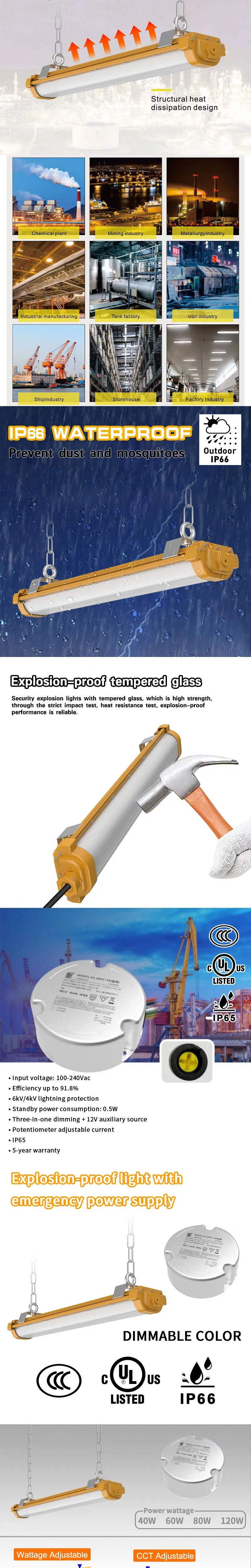Factory Supply Waterproof LED Light Explosion Proof Work Tri -Proof Light for Mining Operations and LNG Industry