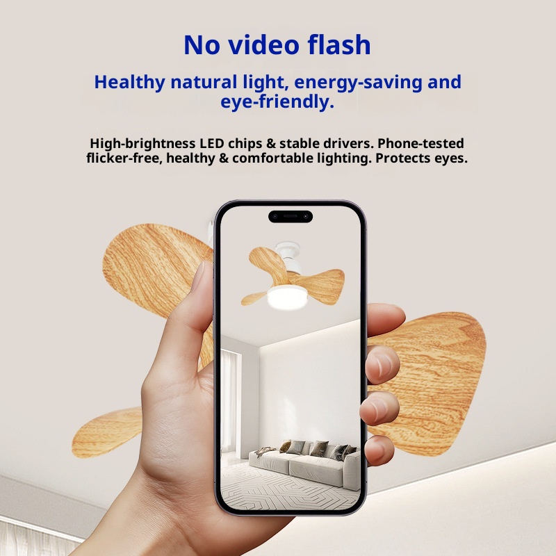 Modern Design Ceiling Fan Lamp for Dining/Living Rooms Full Spectrum LED Eye Protection Remote Control Dimmable 20" Blade Low