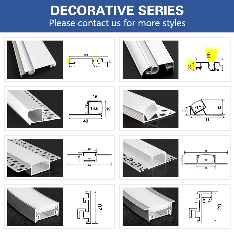 Custom Aluminum Profiles Recessed Linear Led Channels Corner Shape Decorations Living Room Ceiling