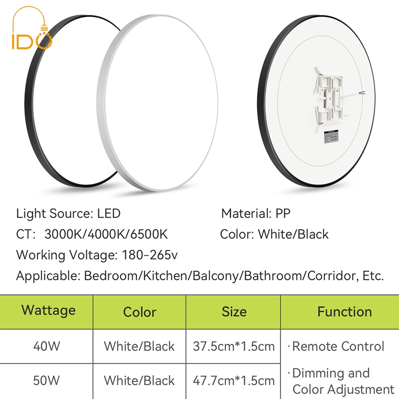 LED Ceiling Light with Smart APP Control: Ultra-Thin, 24W, IP20, CB Approved