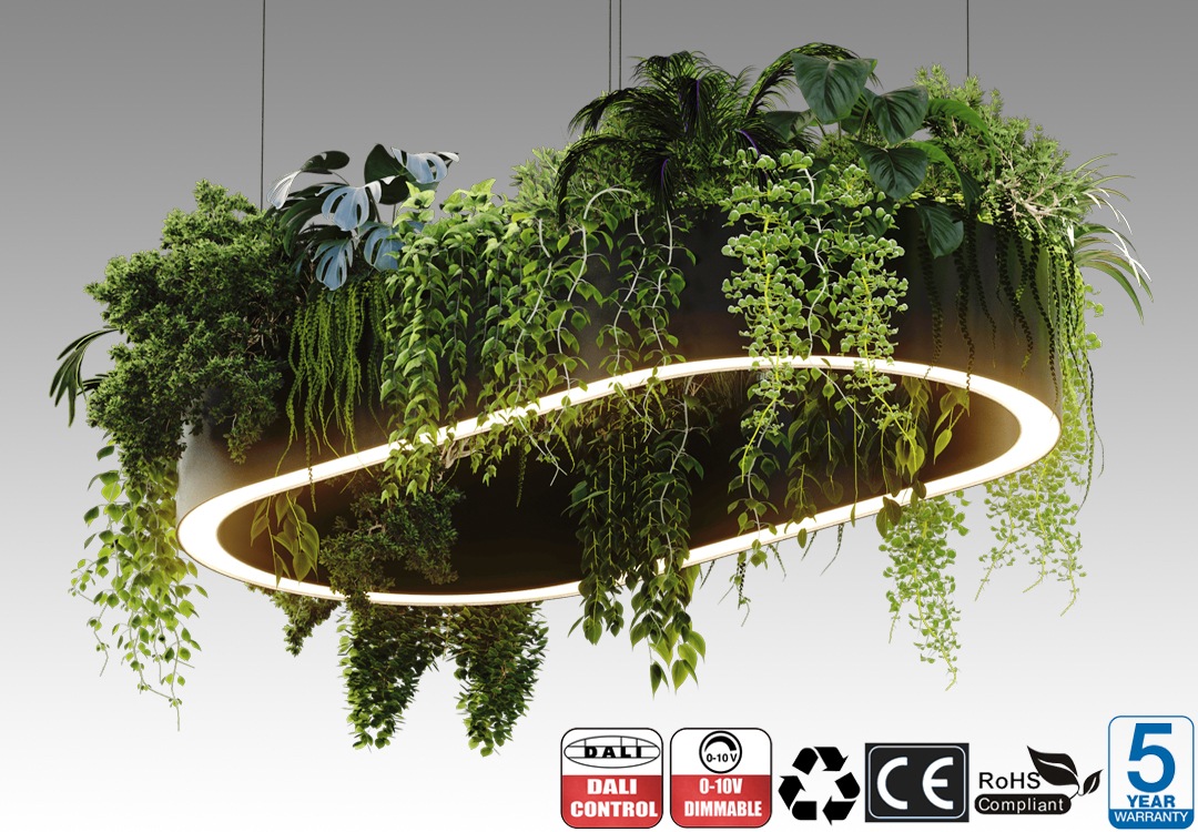 Green Plant Oval LED Pendant Light