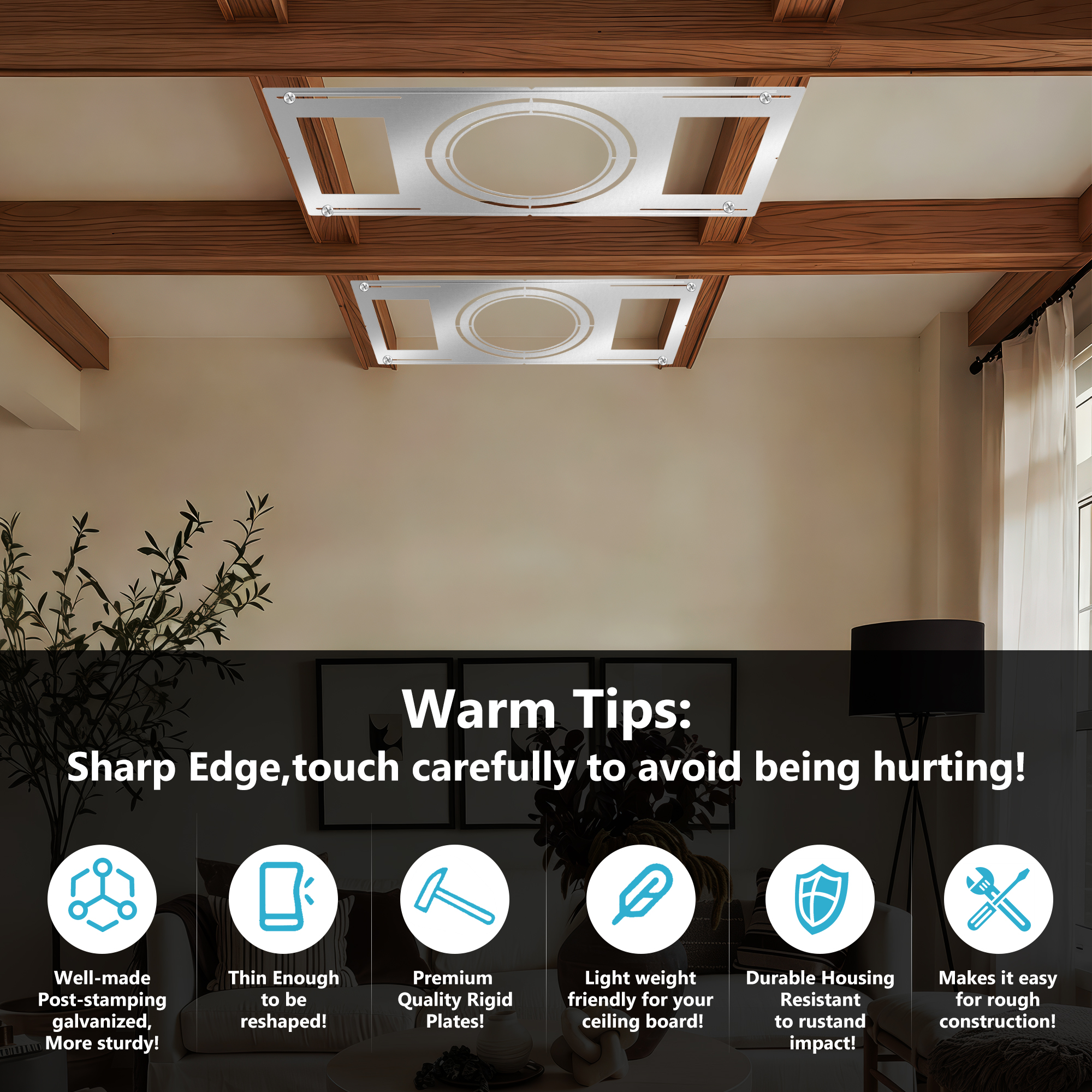 Modular Iron Mount For LED Panel Lights Drop Ceiling Ready Quick-Release Design