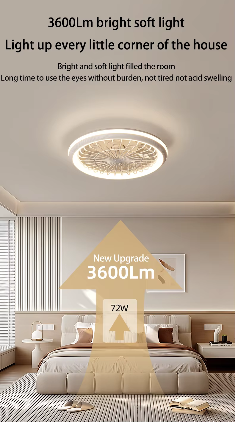 Bedroom 48cm 19inch 87W Hanging Led Morden Ceiling Light Lights Lamp With Fan for House,led Light With Fan All in One