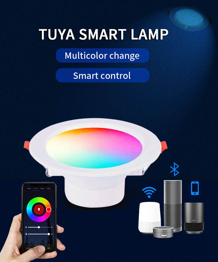 Smart APP Control 4inch RGB/LED Downlight 12W Recessed Round Ceiling Panel Light