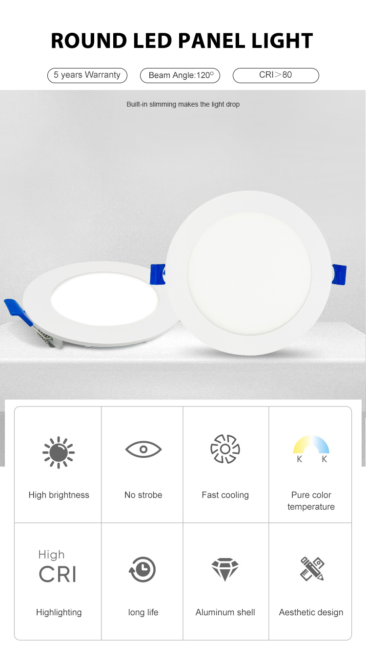 Slim Round Led Ceiling Panel Light Design