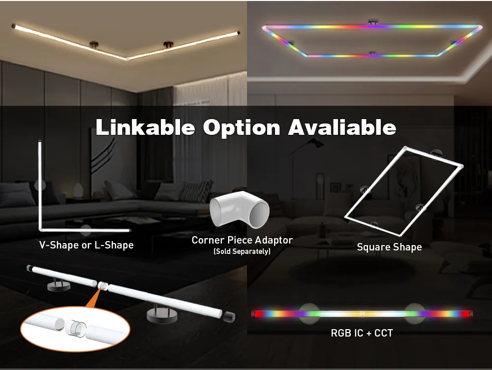 CCT Adjustable Smart LED Tube Light with RGB Options