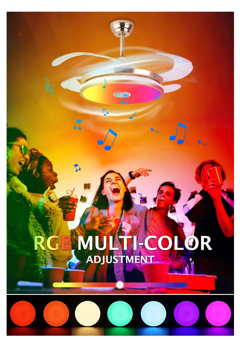 42inch Indoor Smart RGB Music LED Ceiling Light with Mobile APP Control