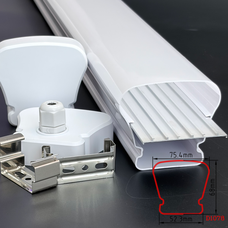IP65 2FT Surface-Mounted LED Tri-proof Ceiling Batten 16W Linear Light 130lm/W Ra80 50000 Hours Lifespan 3-Year Warehouse