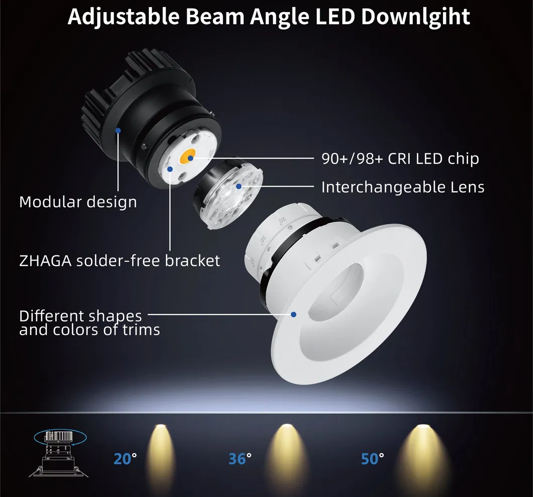 Downlights Fixed LED Recessed Spotlight Aluminum Downlight Beam Angle Adjustable Light Modern Design Ceiling Spot Lights