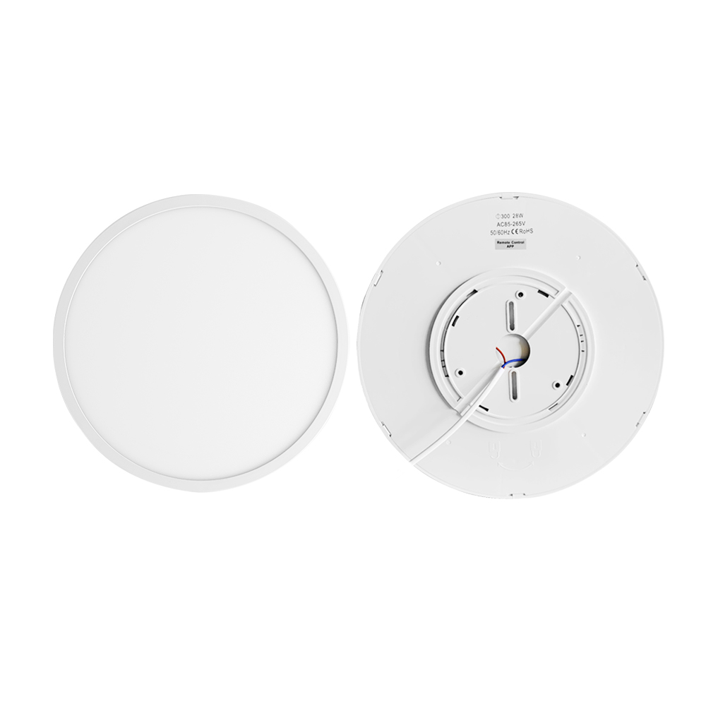 Modern Round Flush Mount LED Ceiling Light Warm White Dimmable with Remote Control for Bedroom