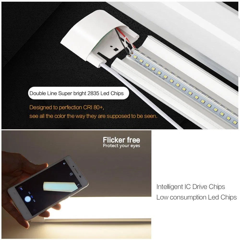 IP66 40W 80W Tri-Proof Luminaire Explosion Proof Tube Liner Lamp