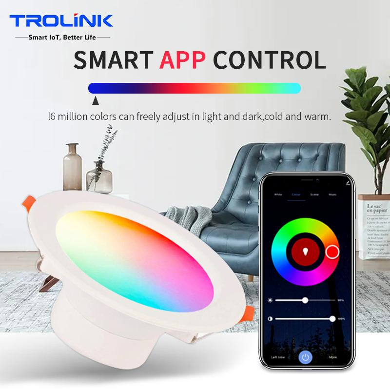 Smart APP Control 4inch RGB/LED Downlight 12W Recessed Round Ceiling Panel Light