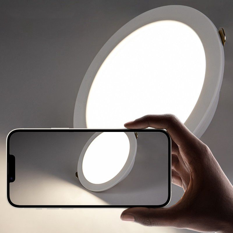 Ultra-Thin Anti-Glare Dimmable Recessed Downlight for Bathroom Kitchen Outdoor Hotel Home 3000-6000K COB Aluminum Embedded