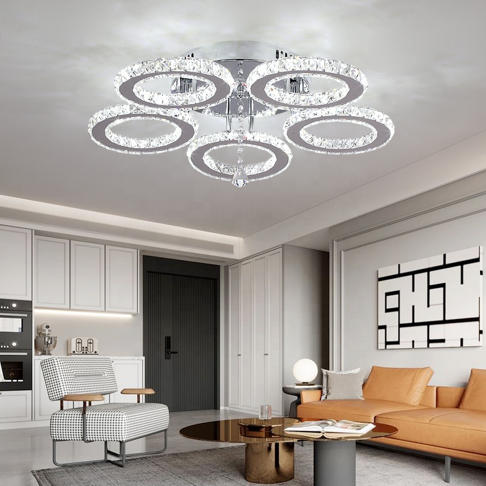 3000K-6000K Color Changeable Crystal Lamp App Remote Control Led Smart Ceiling Light for Home