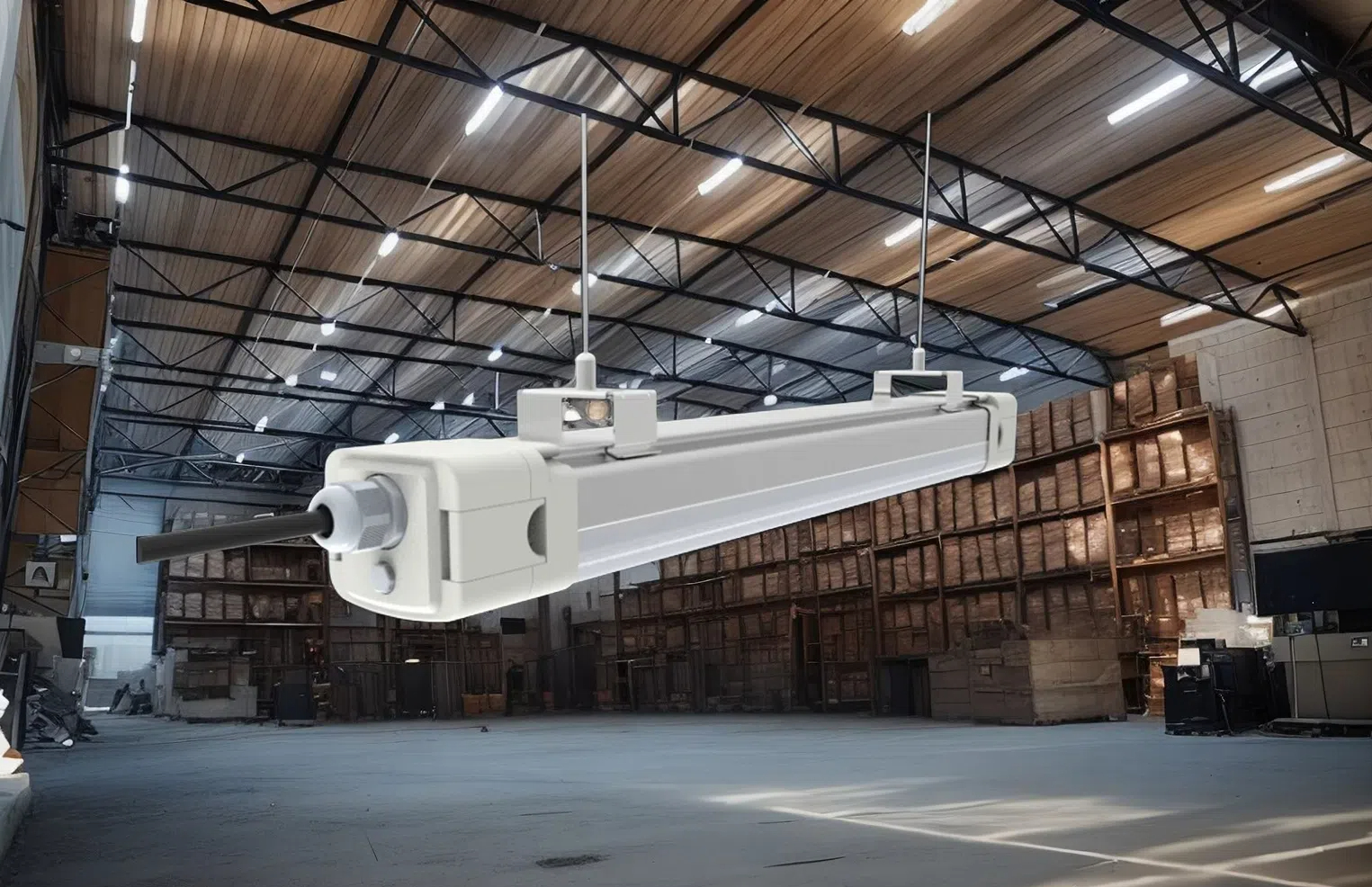 Adjustable IP65 IK08 LED Linear Tri-Proof Lamp Animal Husbandry Warehouse Anti-UV Anti-Corrosion Lighting Waterproof Triple-Safe