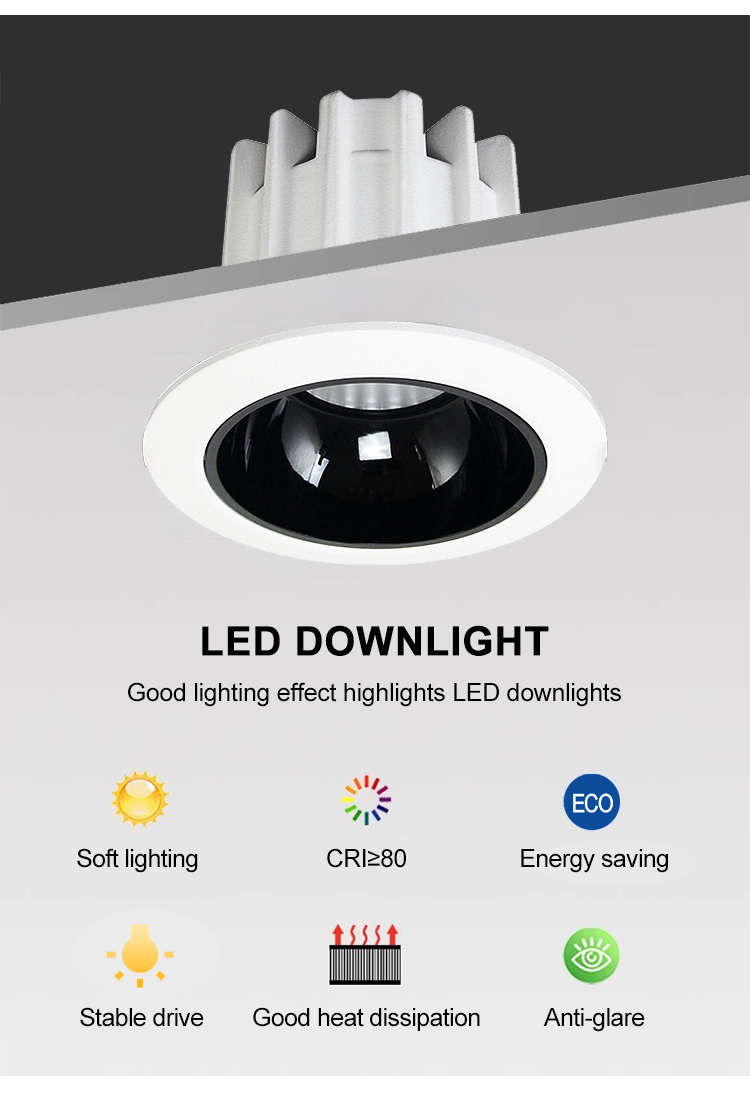 Deep Cup Antiglare Cob Leds Downlight Detail 2