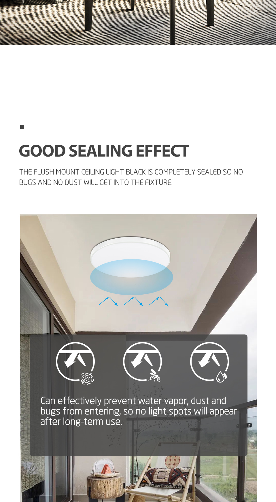 Modern LED Ceiling Light Angles