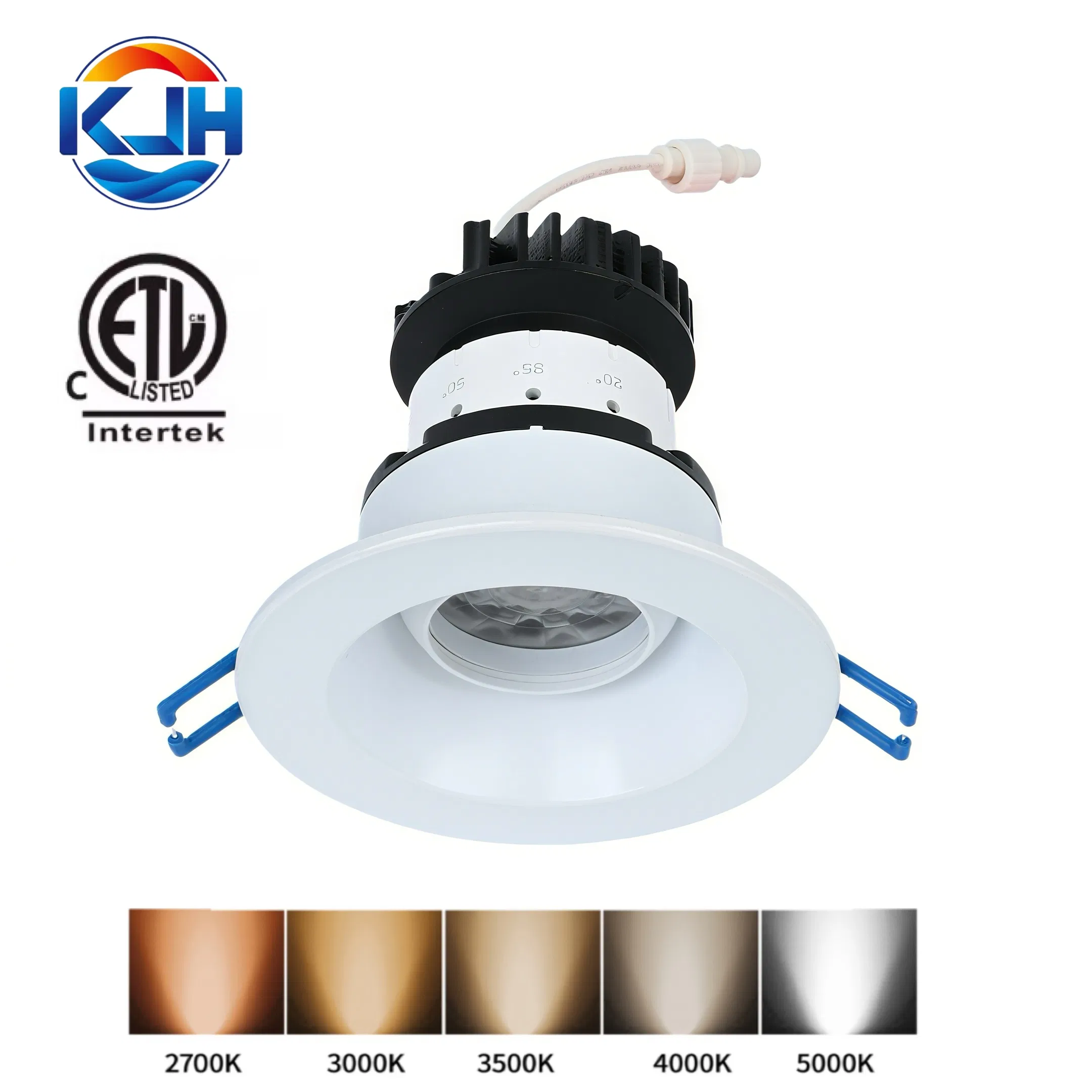 5CCT Dimmable Ceiling Lighting Recessed Hotel Project Adjustable Beam Angle Downlight WiFi Smart Round COB LED Downlight