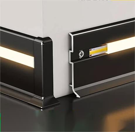 Radius LED Aluminum Skirting Board Recessed Linear Lighting With Light Channel Baseboard Trim
