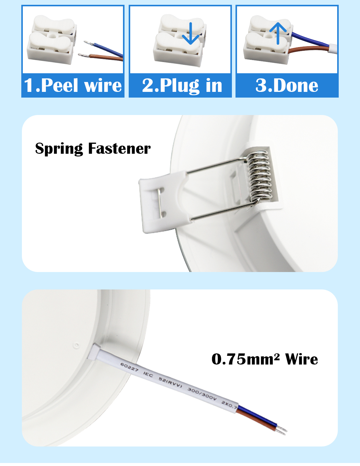 2.5C for Round Energy Conservation 6W AC100-240V 3000K4000K6000K Easy Installation Ceiling Thin Led Downlight for Large Malls