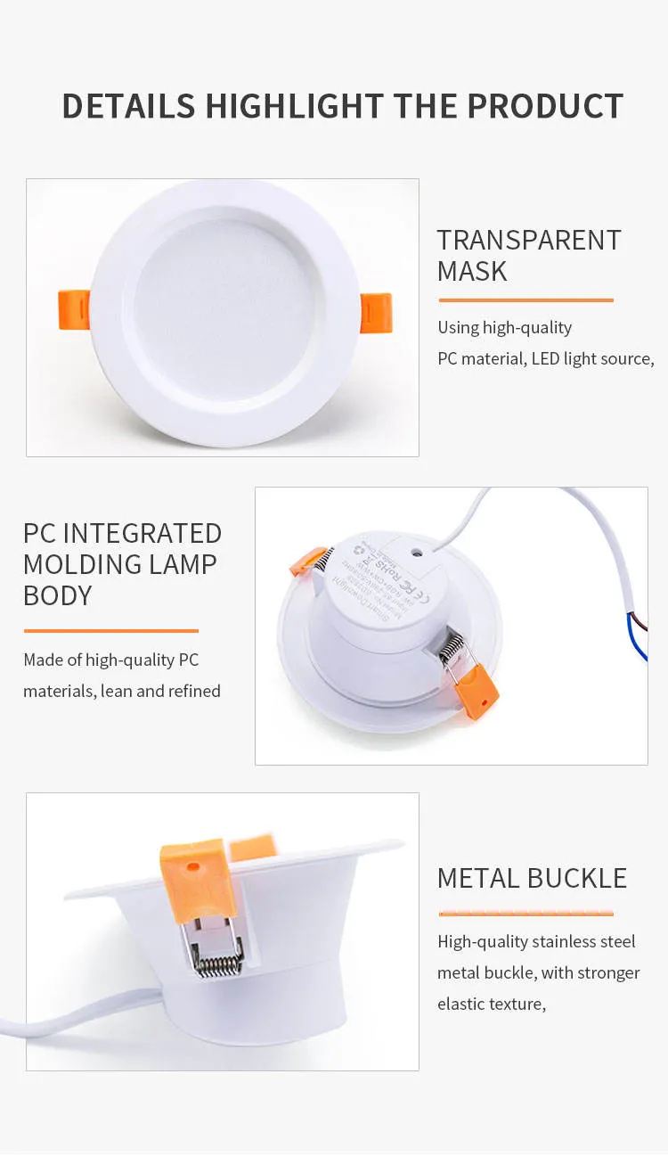 Smart APP Control 4inch RGB/LED Downlight 12W Recessed Round Ceiling Panel Light