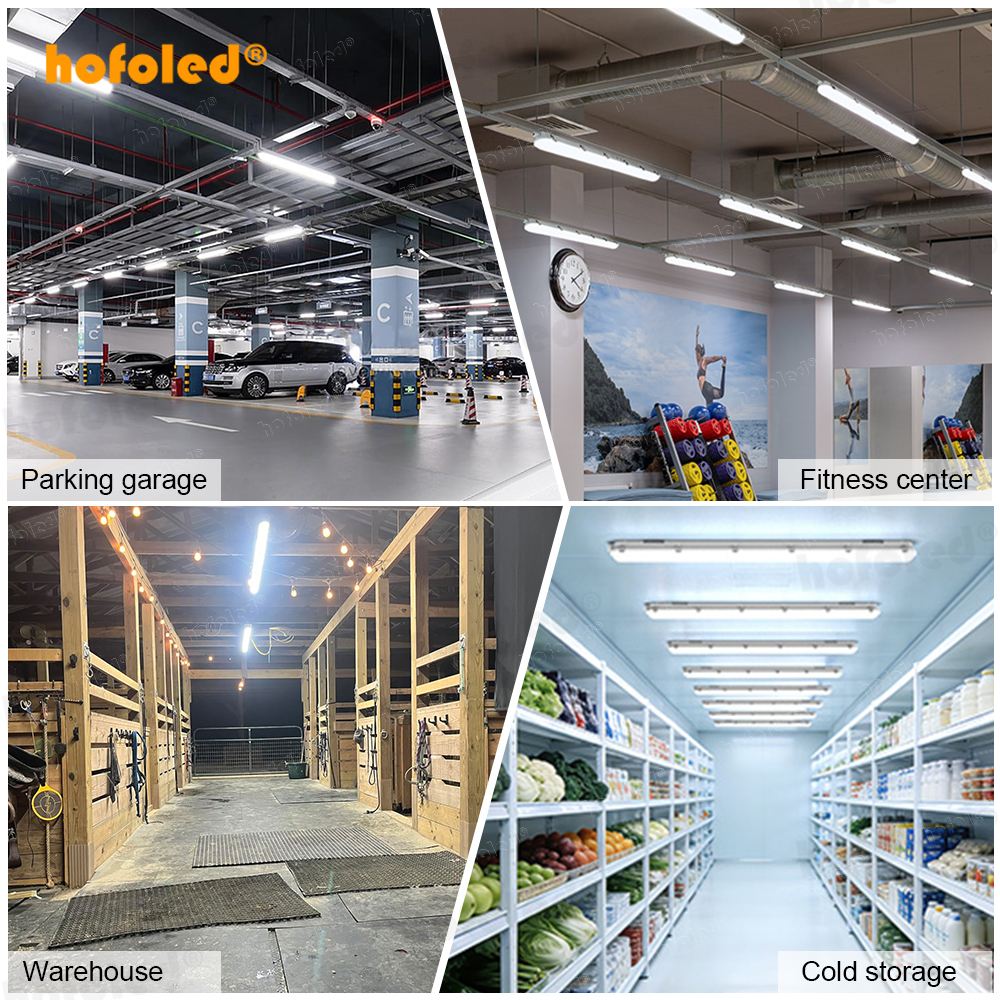 CE RoHS Certified 3CCT Selectable Power Tunable IP65 Waterproof LED Vapor Tight Batten Light Tri-proof Light For Garage