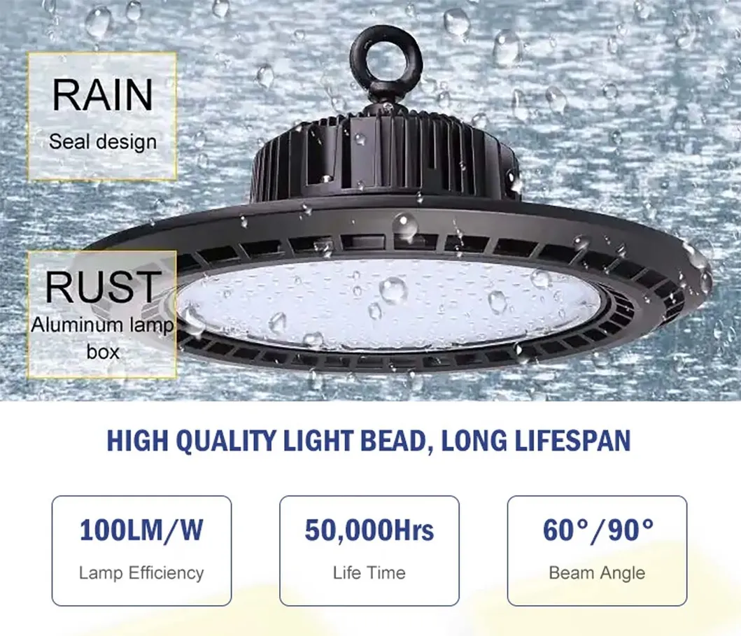 Brightness SMD Industrial Highbay Warehouse Lighting Aluminum UFO LED High Bay Lamp