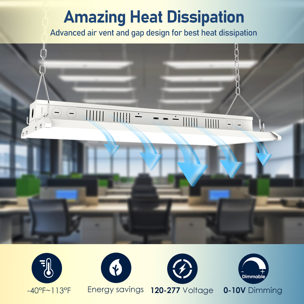 USA In Stock High Bay Linear Lights Pendant CCT Power Adjustable 2FT 3FT 4FT Linear LED Highbay Light With UL ETL DLC