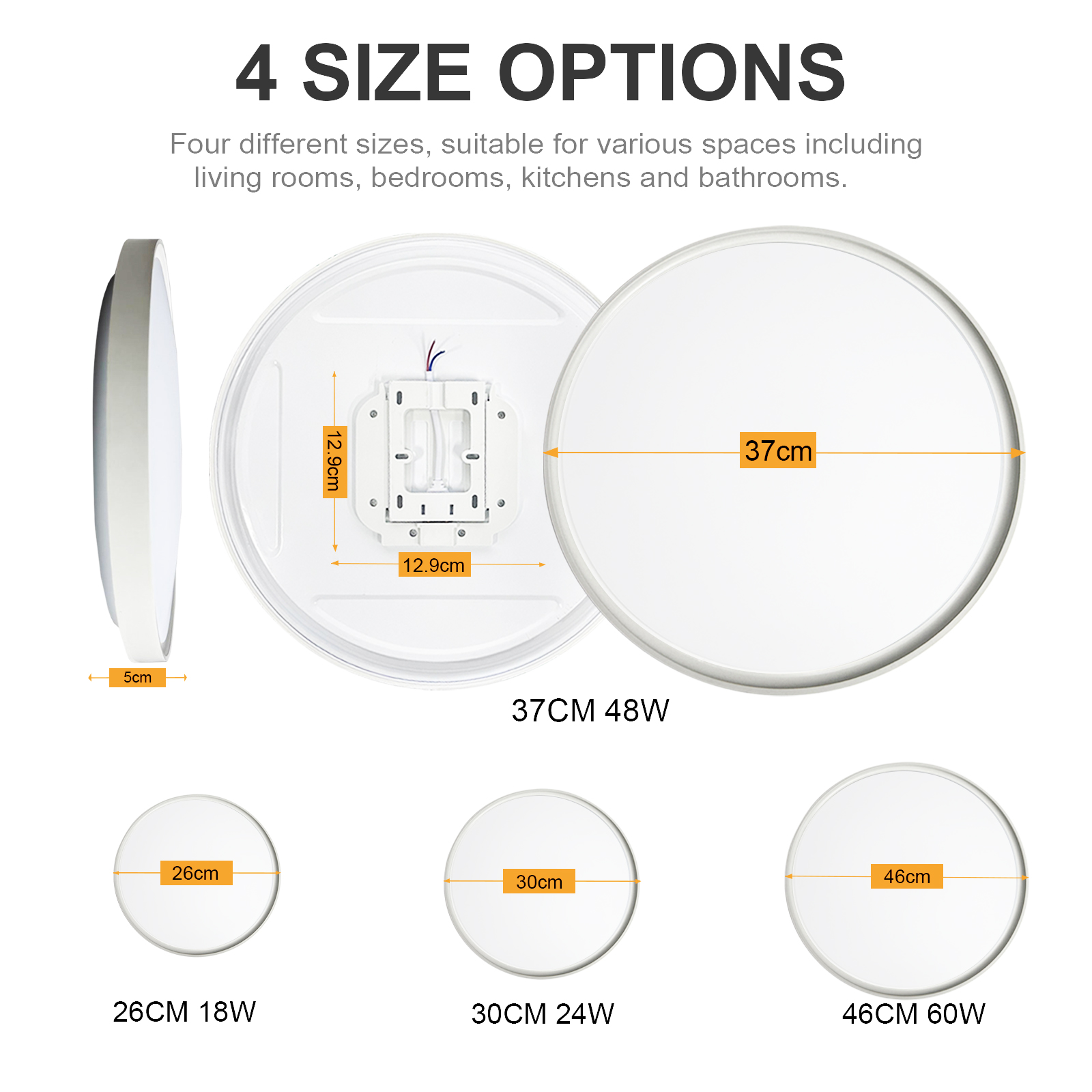 Modern LED Three Proof Ceiling Light Round Slim Flush Mount Lamp Indoor Bedroom Living Room Lighting Surface Mounted Fixture