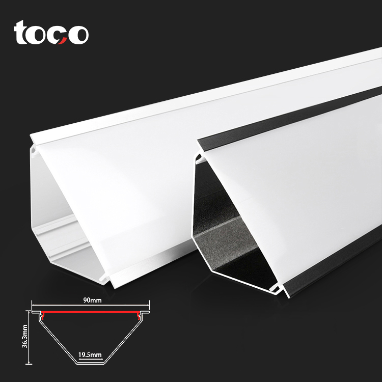 Custom Aluminum Profiles Recessed Linear Led Channels Corner Shape Decorations Living Room Ceiling