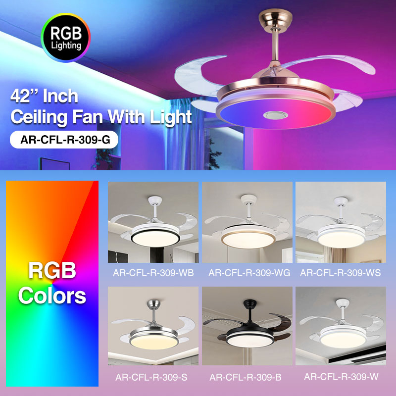42inch Indoor Smart RGB Music LED Ceiling Light with Mobile APP Control