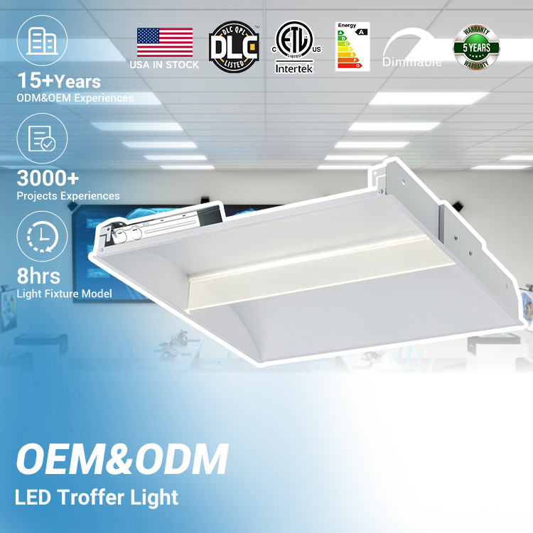 Halcon ETL DLC Listed Dimmable Ceiling Panels Lamp 60x60 Led Troffer Light for Office Hospital