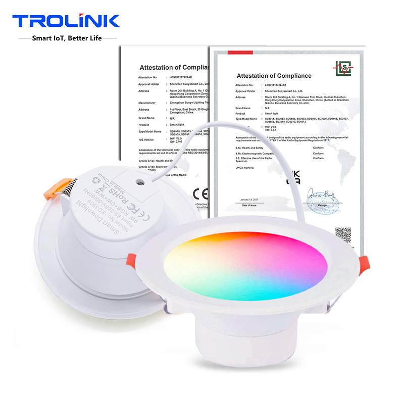 Smart APP Control 4inch RGB/LED Downlight 12W Recessed Round Ceiling Panel Light