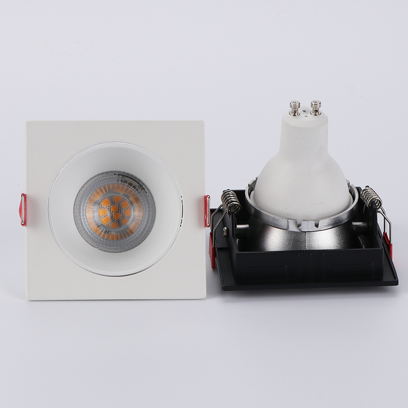Mr16 Module & GU10 Housing Frame Adjustable Square LED Downlight with Casing & Camera Fixture Recessed Fitting for MR16 GU10