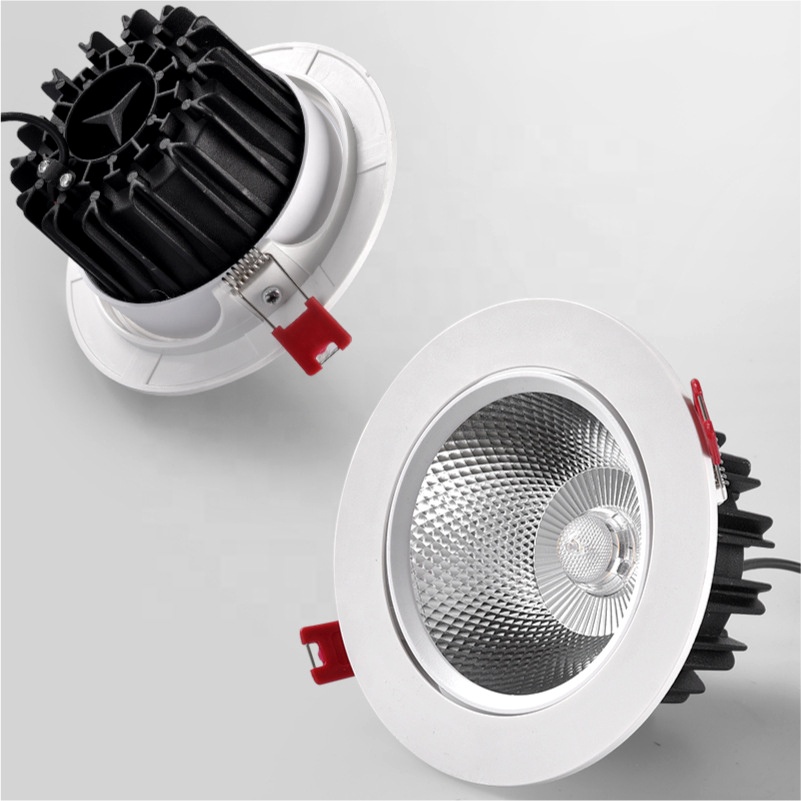 Factory 5W 7W 12W 20W Downlight Flood Spot Light Rotating Home Hotel Project Black Recessed Ceiling Down Light COB LED Spotlight