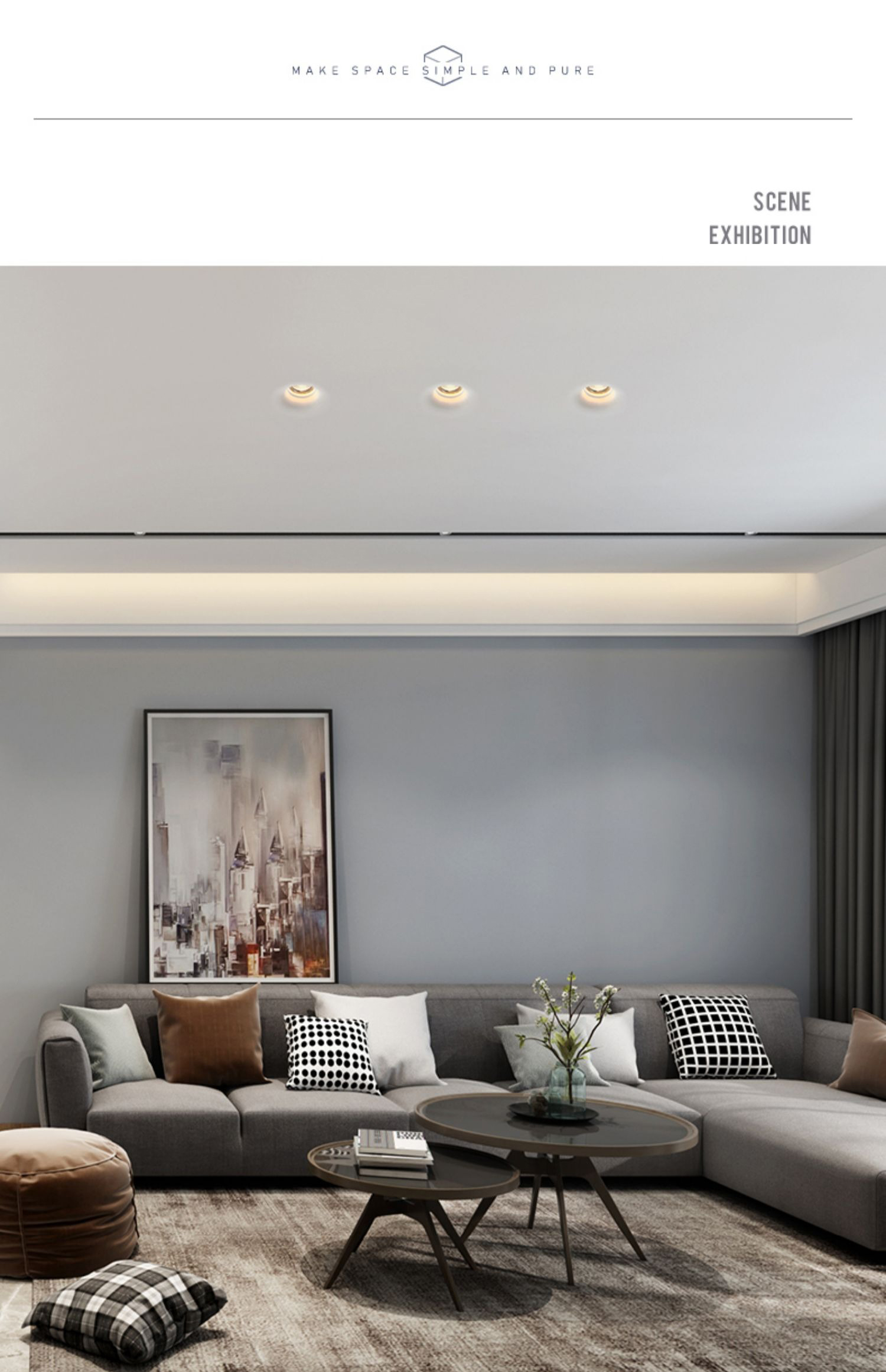 Gypsum ceiling light setup