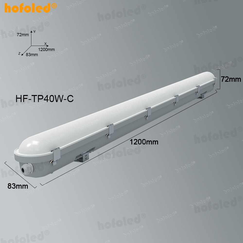 Ammonia Proof Poultry Farm Tri-proof Light Flicker-free DALI Simulated Sunlight Linear Batten Light with Stainless Steel Clips