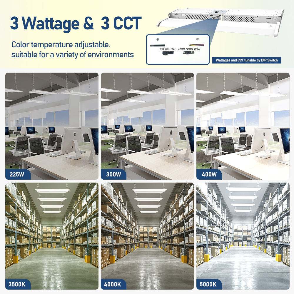 USA In Stock High Bay Linear Lights Pendant CCT Power Adjustable 4FT 3FT 2FT Linear LED Highbay Light With UL ETL DLC