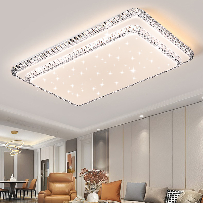 Modern Luxury LED Iron PVC Surface Mounted Ceiling Lamp Full Spectrum Rectangular Design Living Room Bedroom Balcony IP44