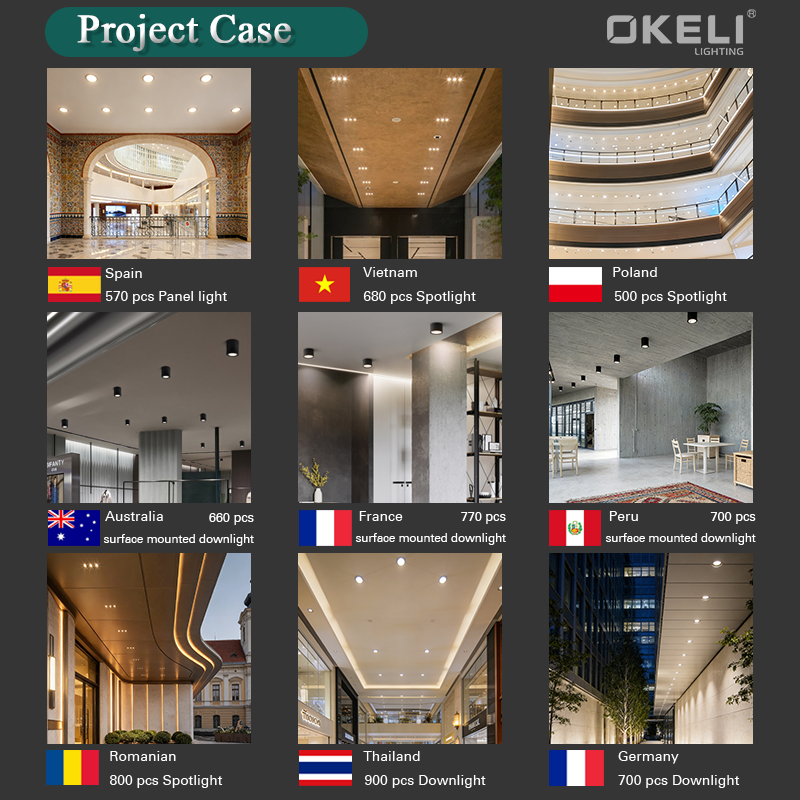 OKELI Modern Indoor Indoor Frame LED Spot Light 3w 7w 12w 18w 24w 30w 50w COB Recessed Adjustable Aluminum Downlight Cob