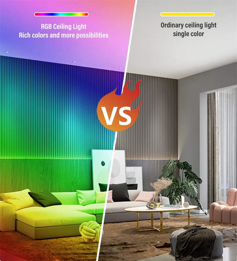 Tuya WiFi RGB Smart LED Ceiling Light Dimmable APP Control Color Changing Surface Mount Indoor Lamp