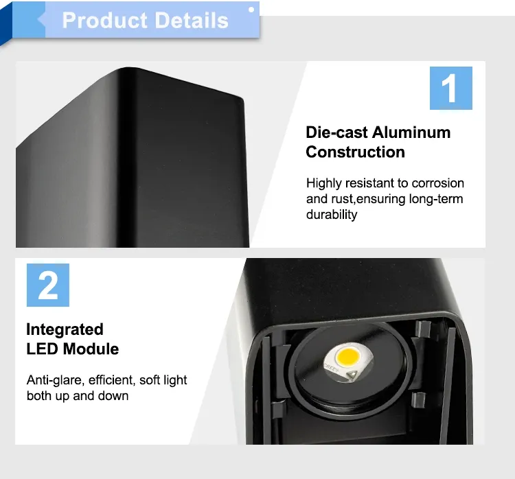 up and Down IP65 LED Adjustable Beam Angle Wall Mounted Porch Light