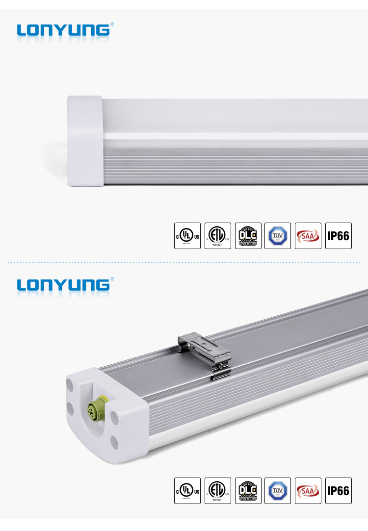 Tri-proof LED Lamps 60W 40W IP66 Waterproof Triproof Lighting Fixture ETL DLC TUV CE SAA