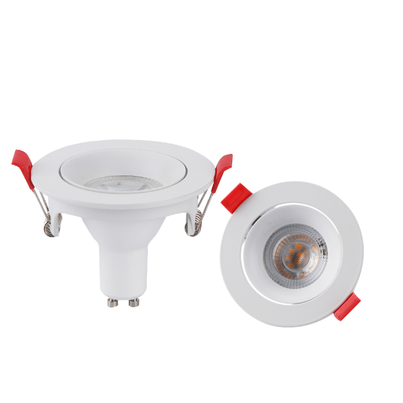 Square Aluminum LED Modern Anti-Glare Adjustable Angle GU10 Recessed Downlight Housing 7W IP33 Rated 86mm Cut 3-Year Warranty
