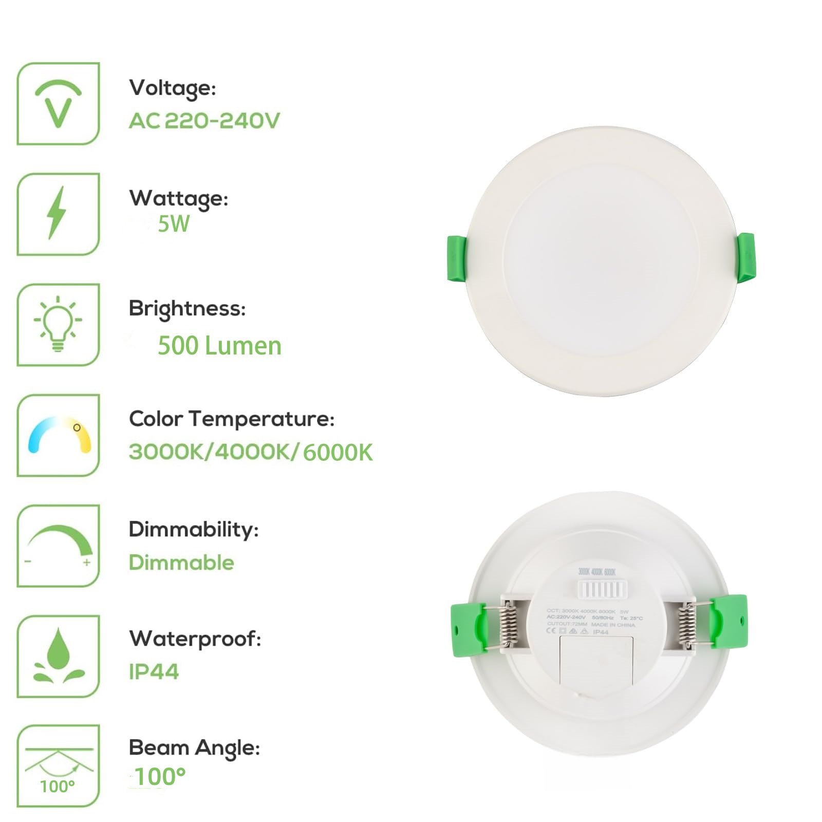 Factory Direct Sales New Products Sell Well In The European Market Recessed Ip44 Led Light Downlight