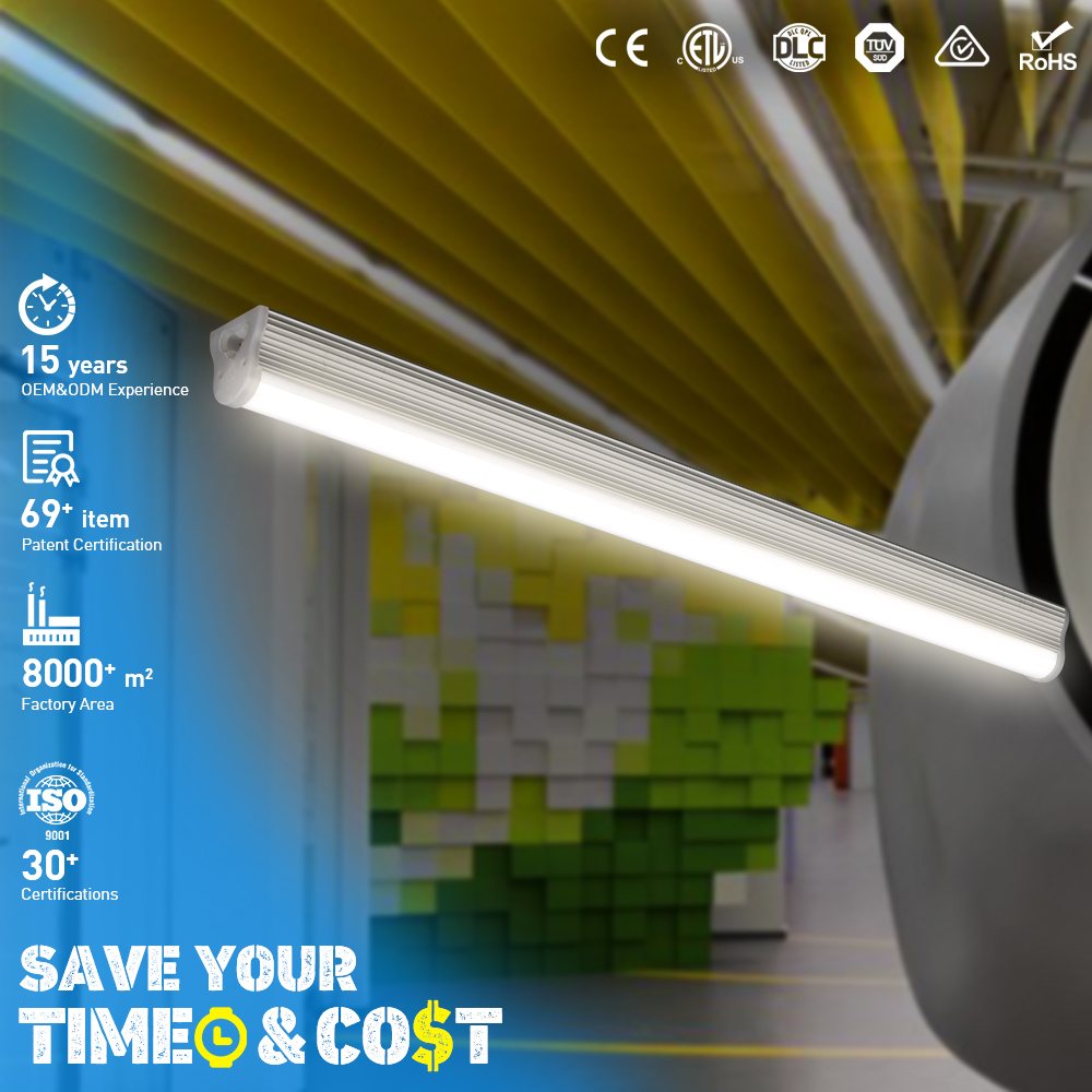 Surface Mounted Indoor Supermarket Aluminum 8 Foot 8ft Intergrated Fixture 4 Feet 4ft Linkable Linear Led T8 Shop Tube Lights