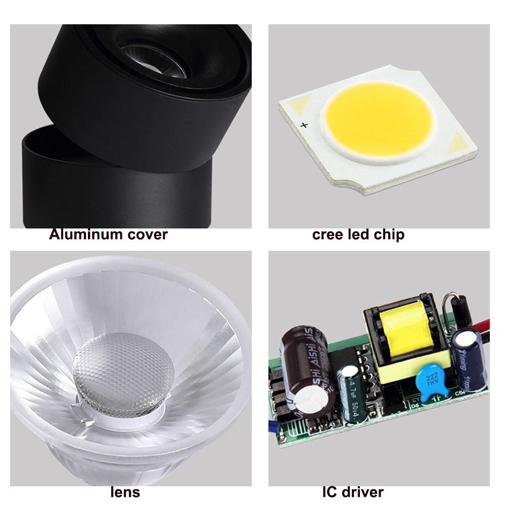 12W LED Downlight up and Down Adjustable Surface Mounted Down Light