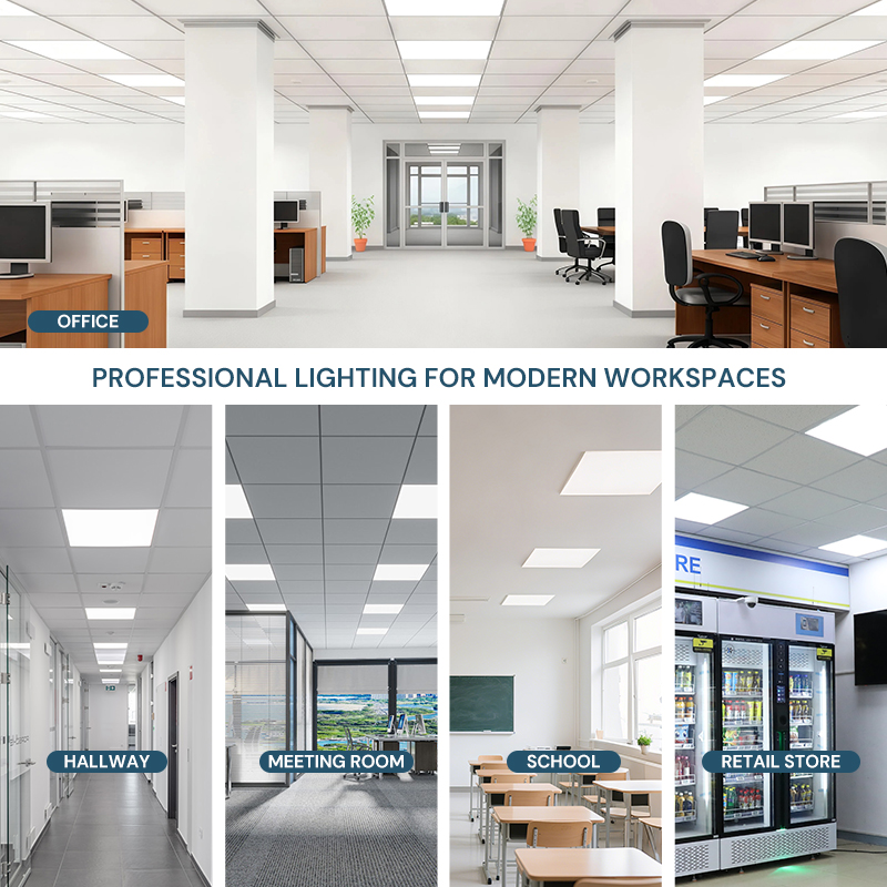Indoor Lighting Recessed Ceiling Lamp 60x60 Square Smd2835 Led Backlit Panel Lights For Industrial Supermarket Office Hotel