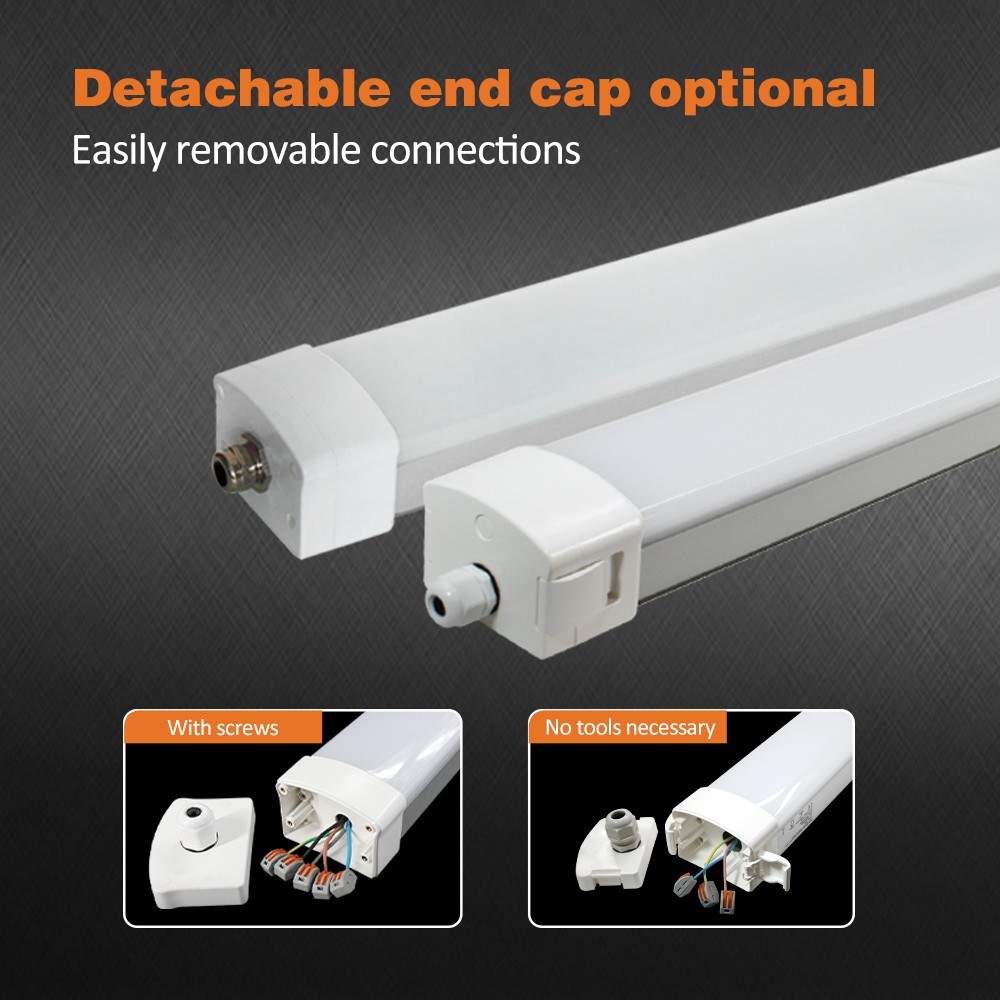 Garage Warehouse Parking Lot Tri-proof Light Fixture 16W 150lm/w IP66 Waterproof LED Batten Linear 3-Year Warranty Dimmable